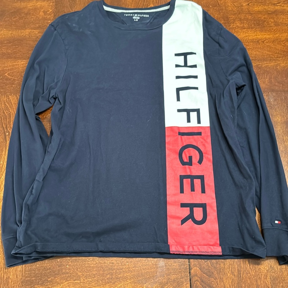Mens Tommy Hilfiger Navy Blue long sleeve shirt - Size L